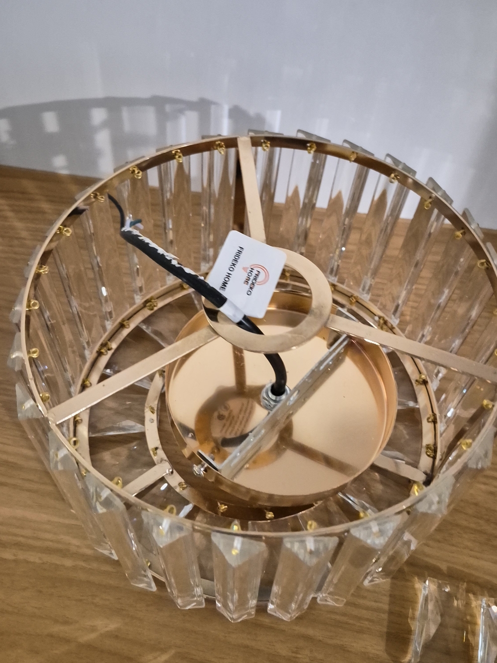 ​Modern Crystal Flush Mount Ceiling Light Gold Drum Chandelier Fixture NIB - Picture 3 of 14